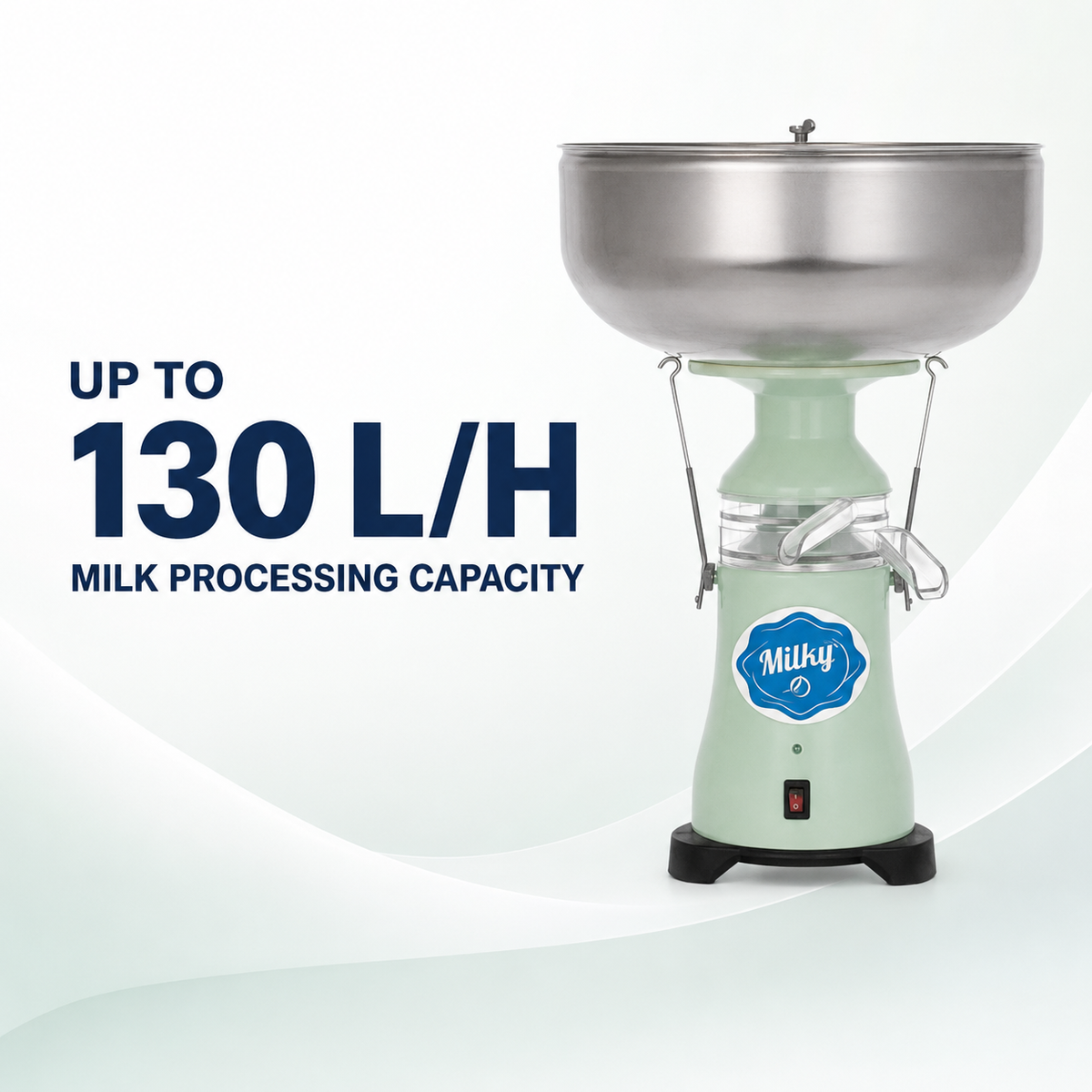 Milky Electric Milk Cream Separator with Stainless Steel Bowl (FJ 130 ERR)