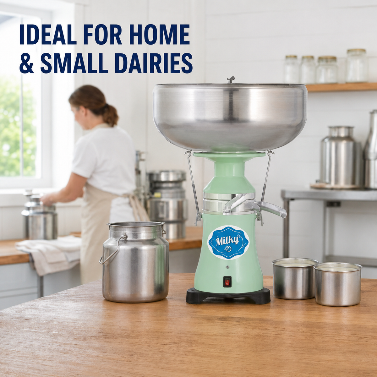 Milky Electric Milk Cream Separator with Stainless Steel Bowl (FJ 130 ERR)