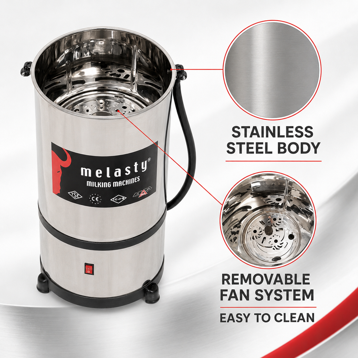 Melasty Stainless Steel Electric Butter Churning Machine, Butter Extraction Machine, 50 Liter Capacity (Made in Turkey)