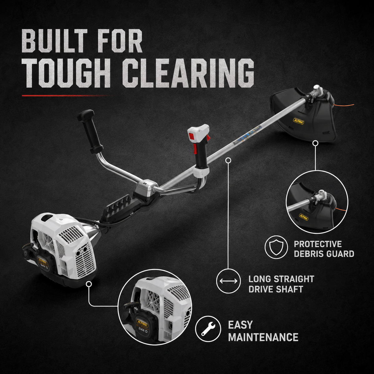 Alpina Italy Petrol Brush Cutter with 43cc Engine (B44 D)