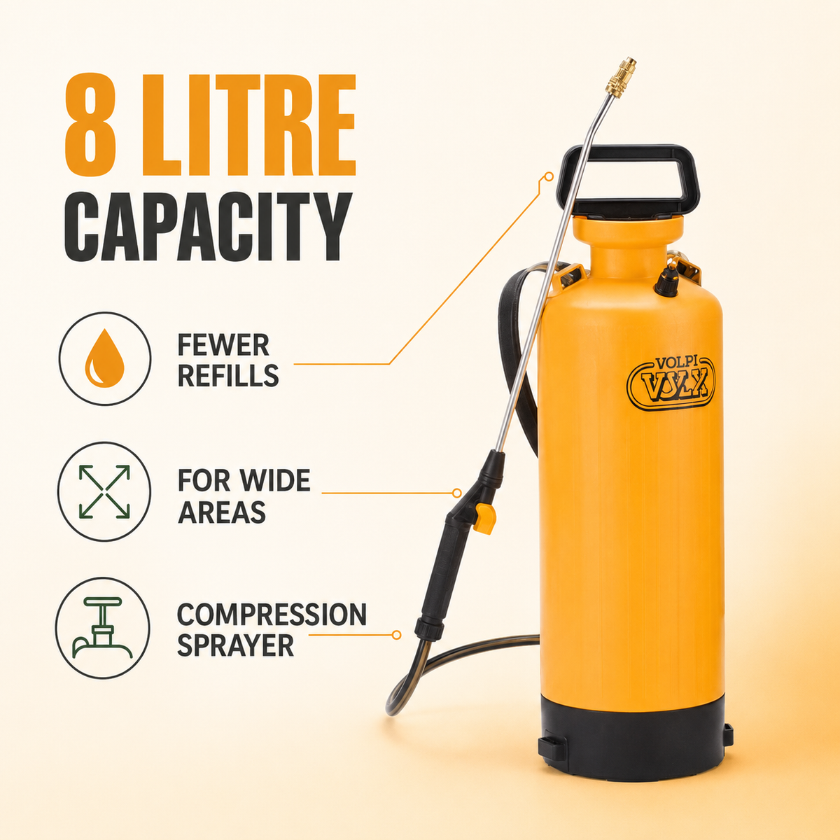 Volpi Garden 8L Compression Sprayer
