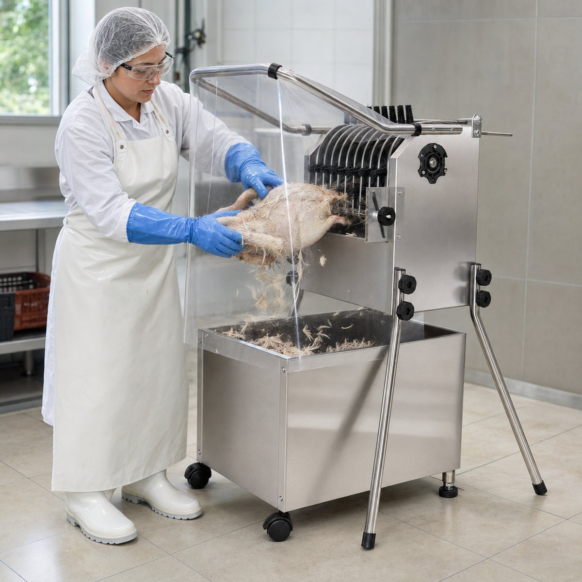De-Feather Machine, Plucker Machine, Feather Removing Machine for Chicken & All Other Similar Birds (Made in Italy)