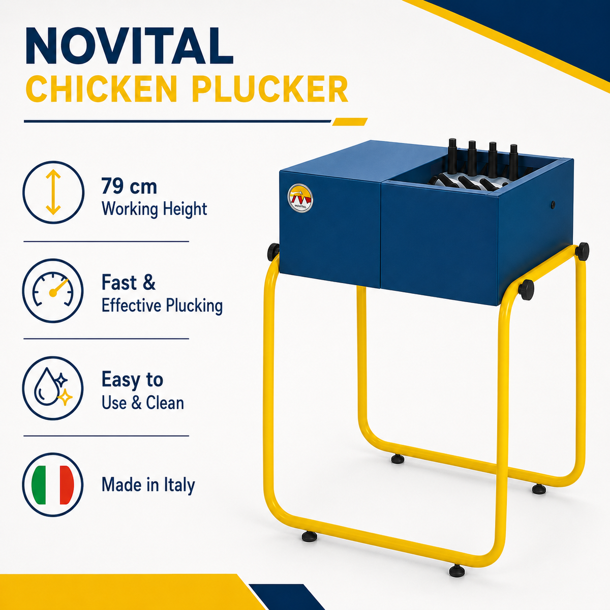 De-Feather Machine, Feather Removing Machine for Chicken & All Other Similar Birds (Made in Italy)