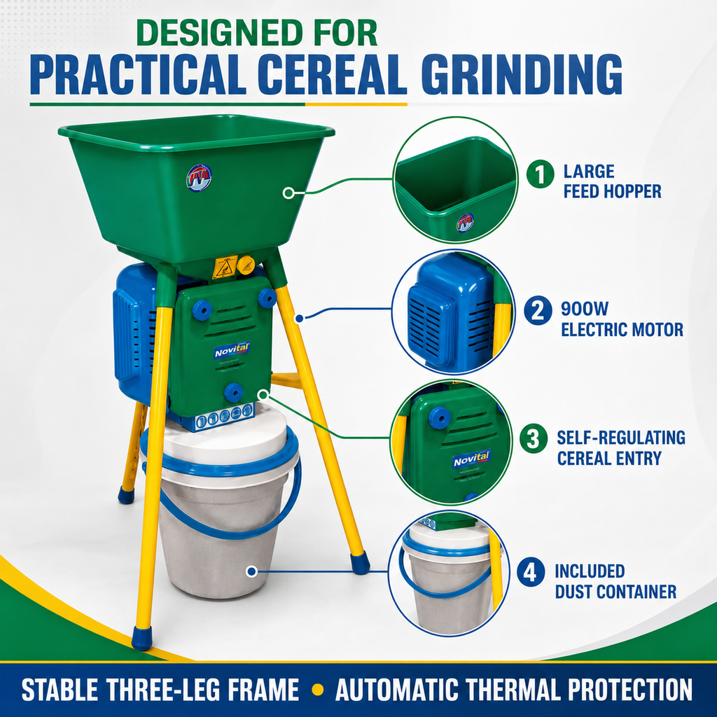 Novital Electric Mill Grinder for Cereals, Corn, Rye, Oats, barley