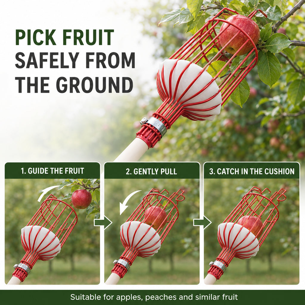 Fruit Picker Harvester Basket Gardening Apple Pear Peach Picking Tools With Cushion To Prevent Bruising