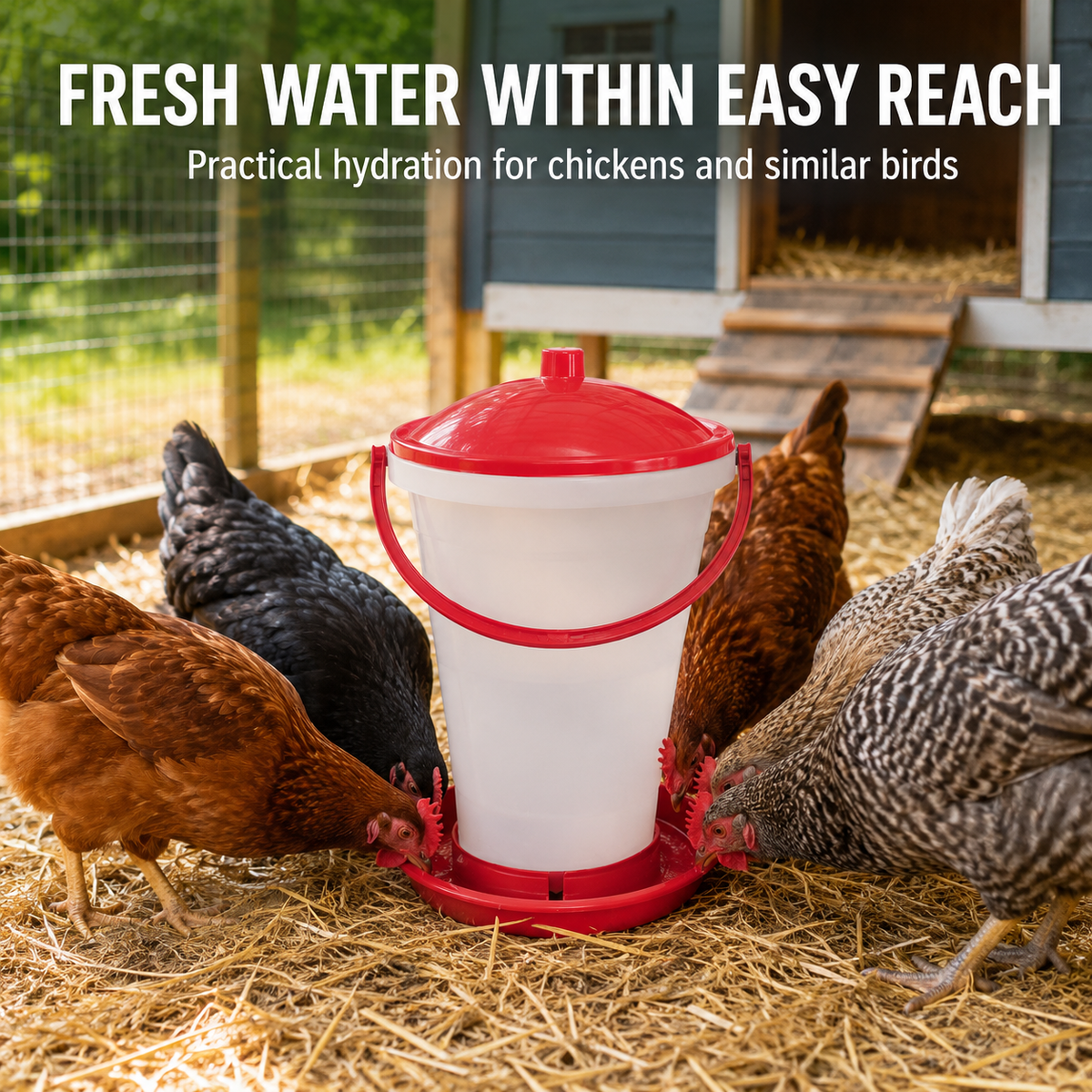 Novital 24 Liter Rapid Clean Drinker for Chicken and Other Similar Birds (Made in Italy)