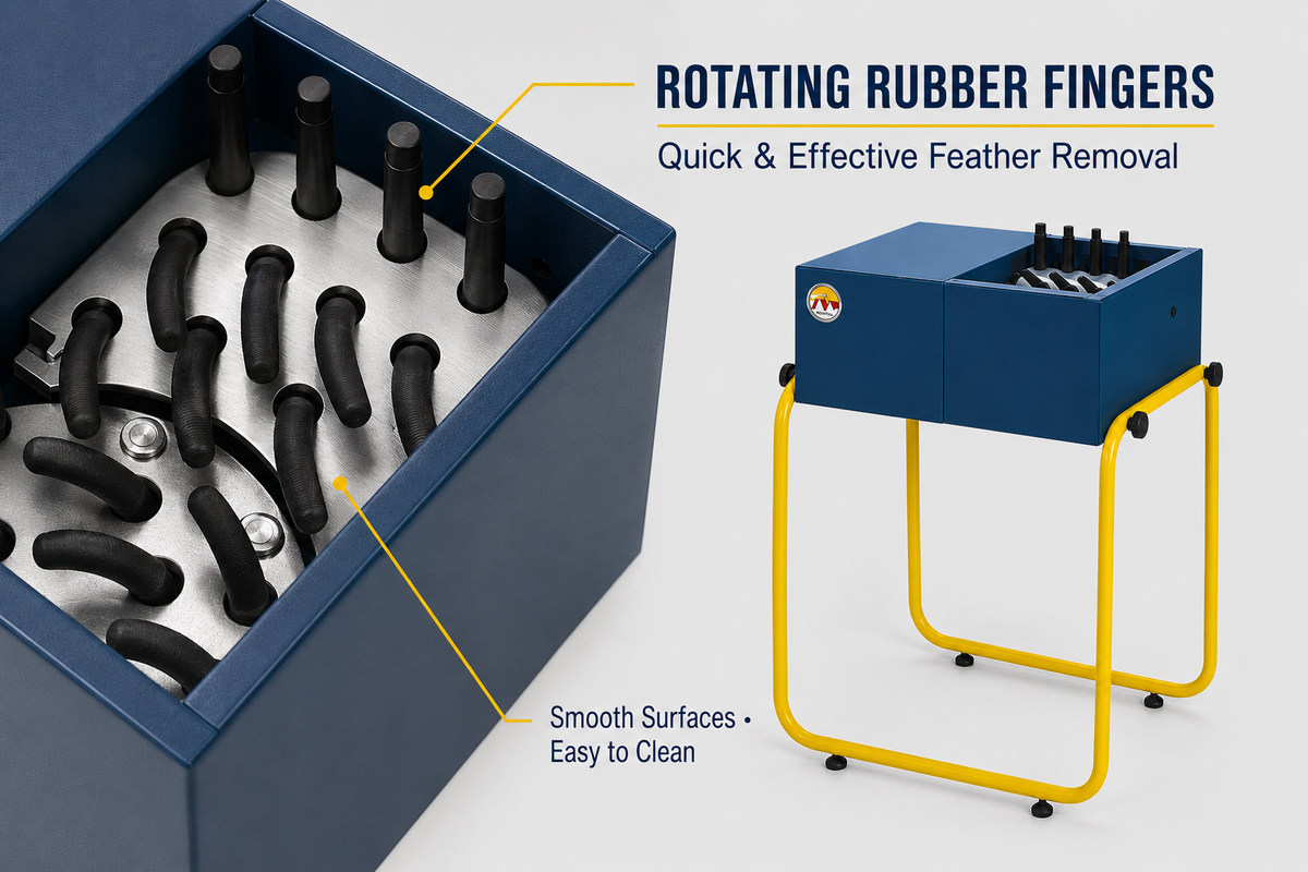 De-Feather Machine, Feather Removing Machine for Chicken & All Other Similar Birds (Made in Italy)
