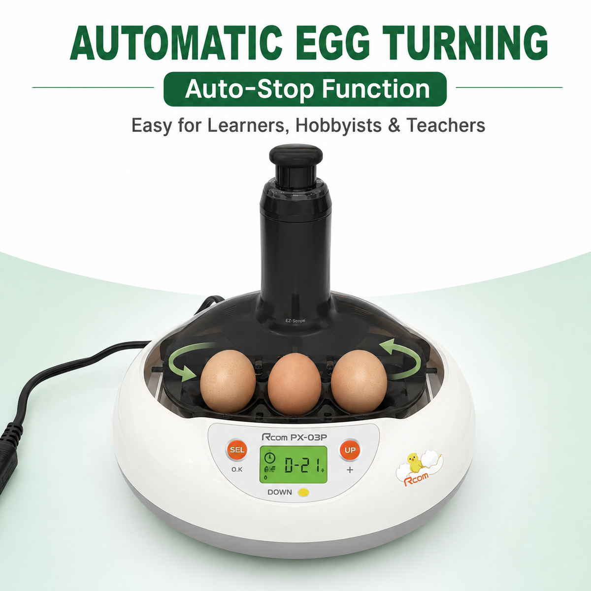 Rcom 3 Eggs Mini Incubator EZ-Scope (PX-03P) (Made in Korea)