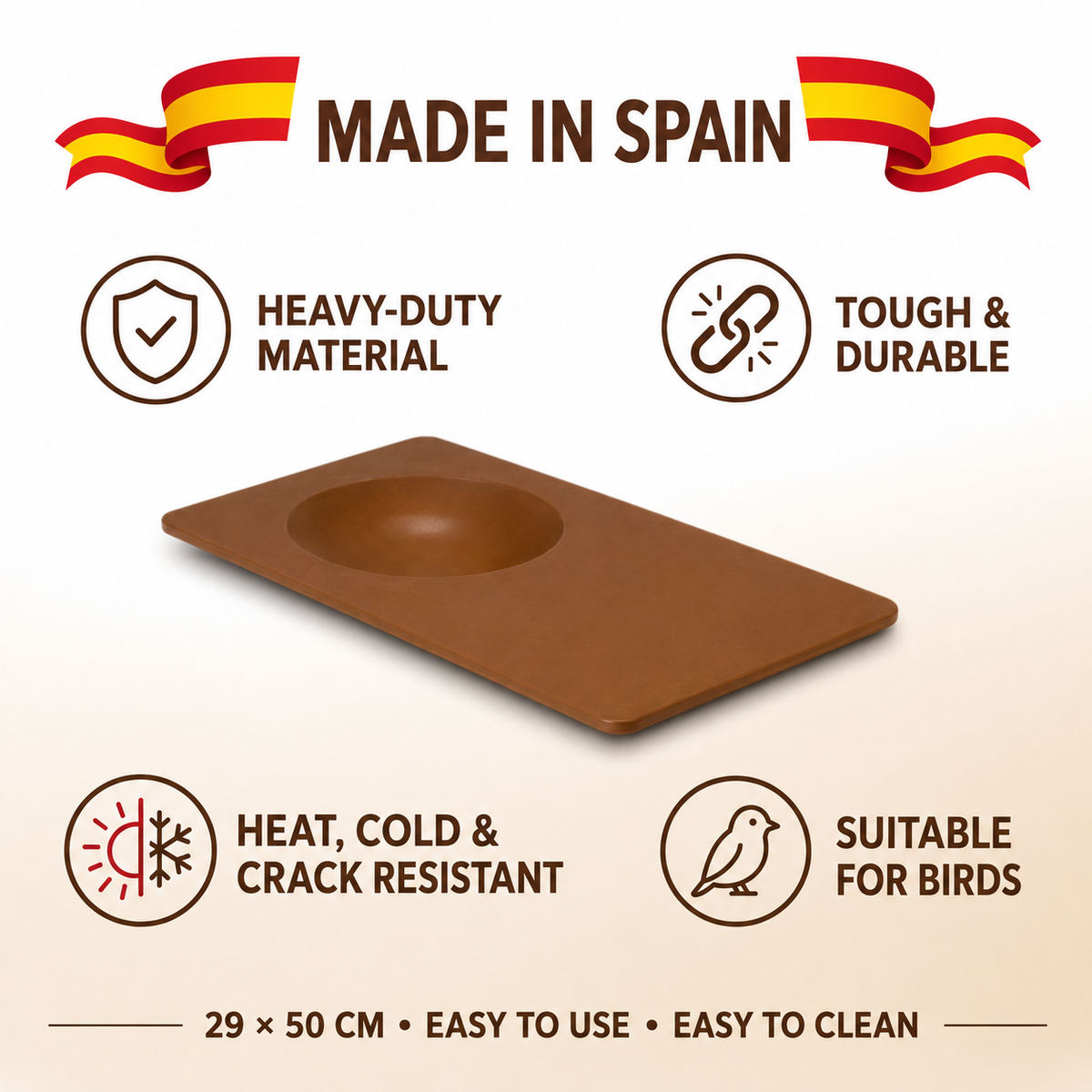 Gaun Bird Food Tray, Bird Nest Accessories (Made in Spain)