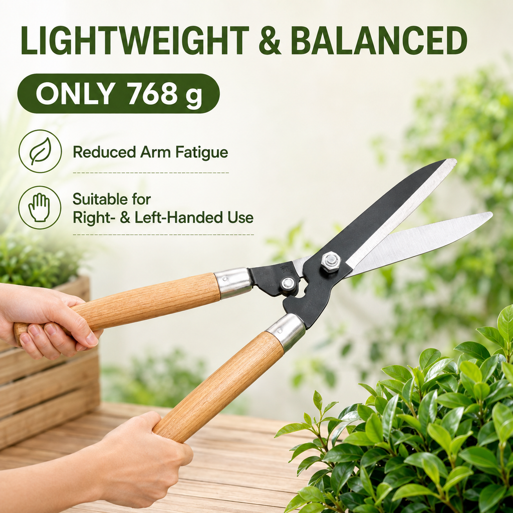 Betakut Pruning Scissors Hedge Shears Clippers with Long Wooden Handle