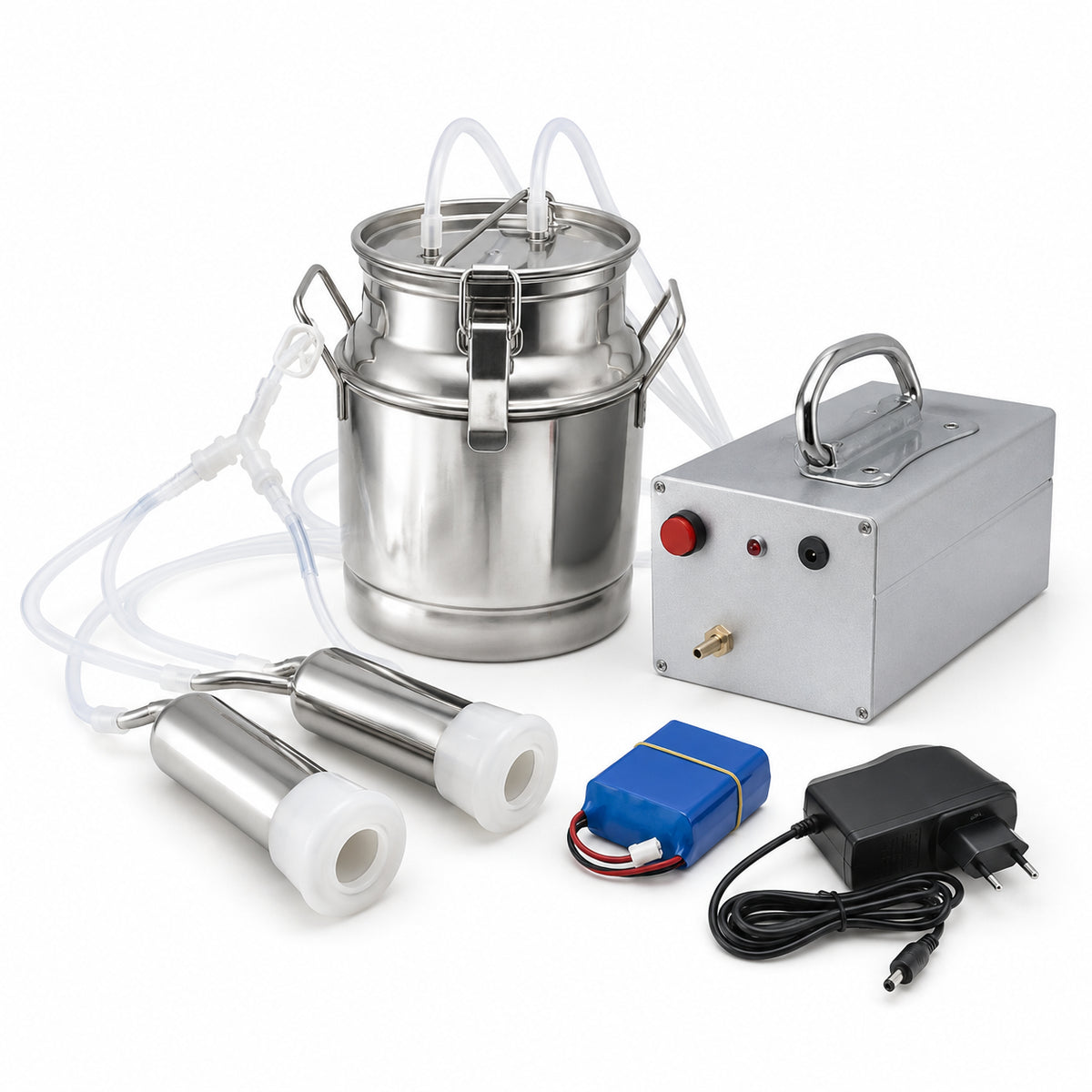 Electric Mini Portable Milking Machine for Sheep, Goat, Cow Milking Machine Mini type Portable Stainless Steel Double Head Milker