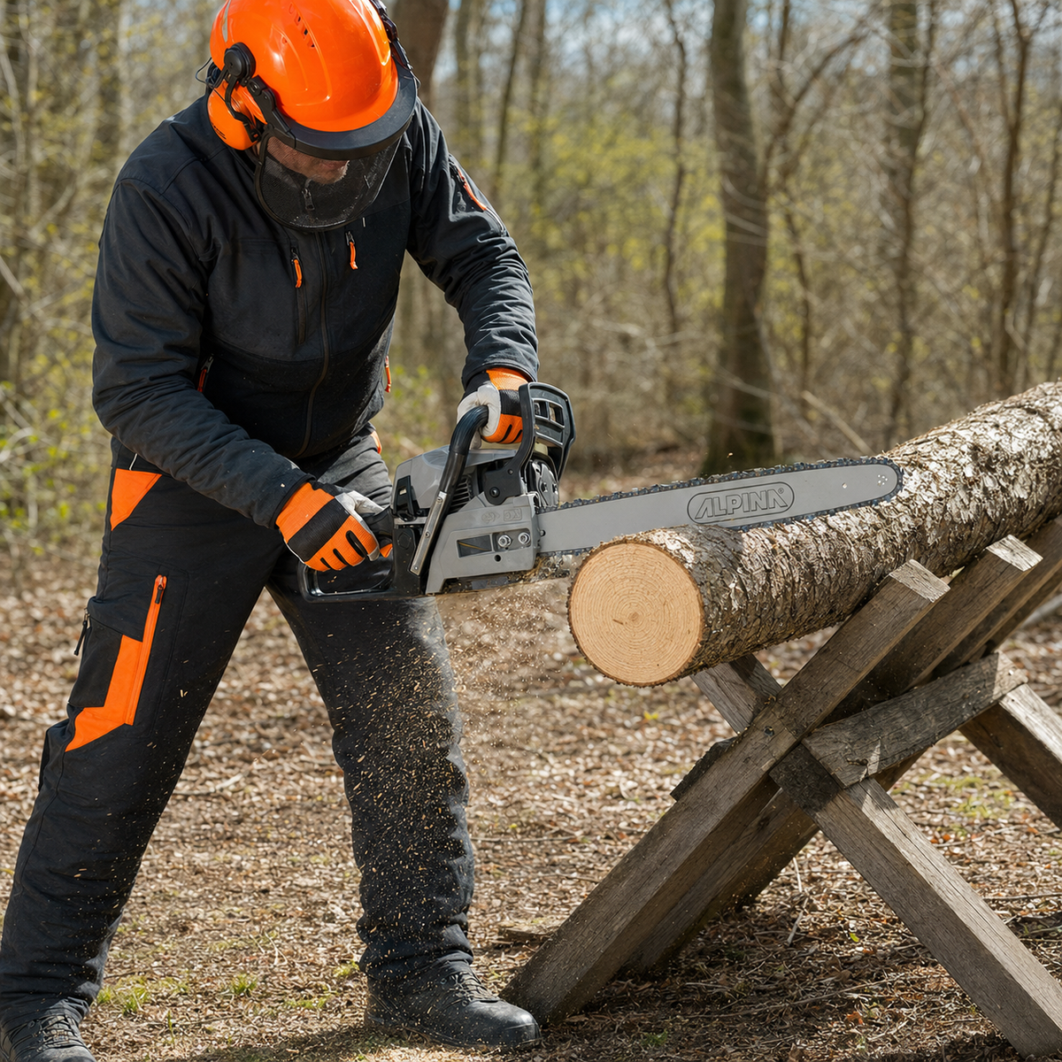 Alpina Italy ACS 47-18 Inch 45cc Petrol Chainsaw with chain speed of 21m/s, Woodworking Power Tool