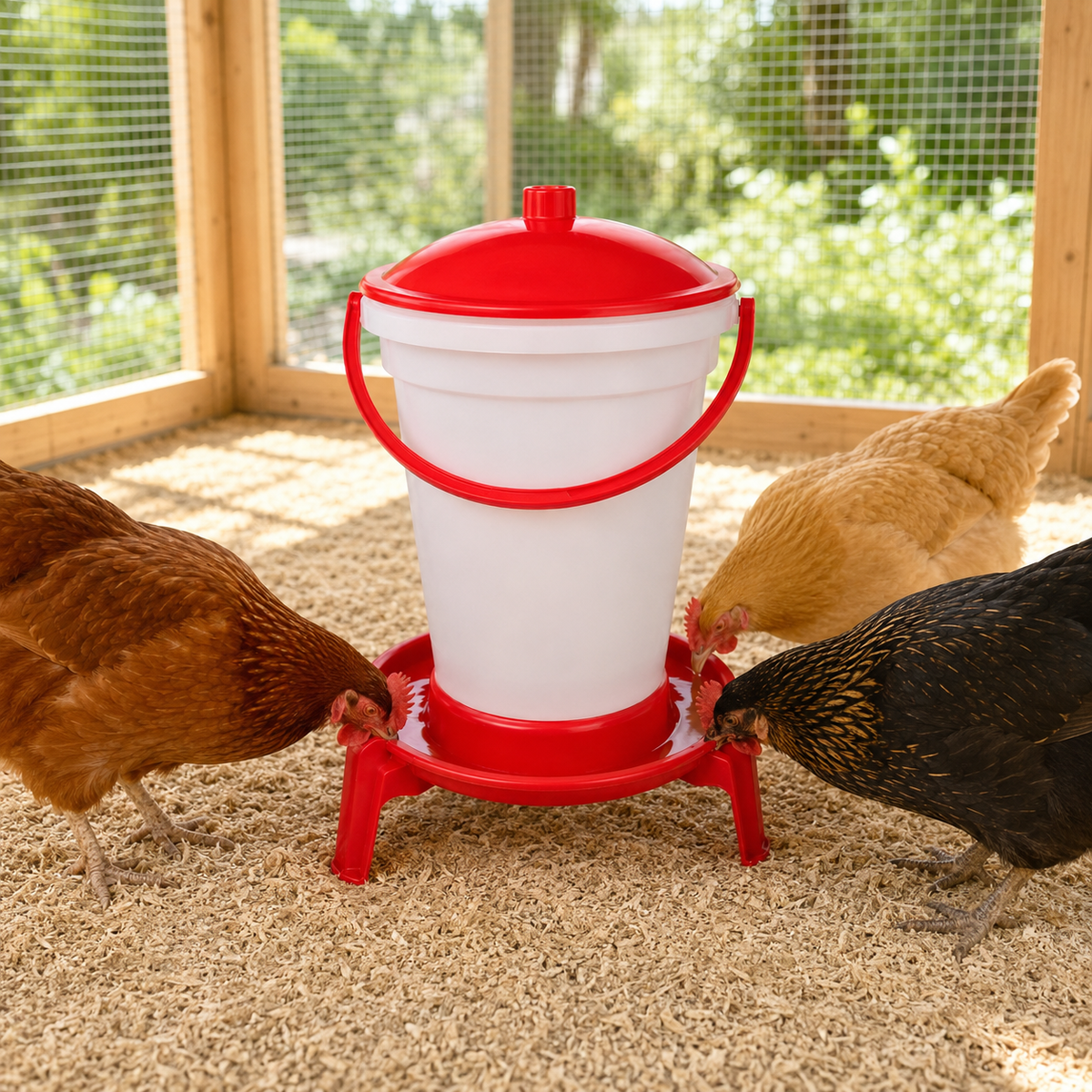 Novital 24 Liter Drinker with Stand for Chicken and other similar Birds (Made in Italy)