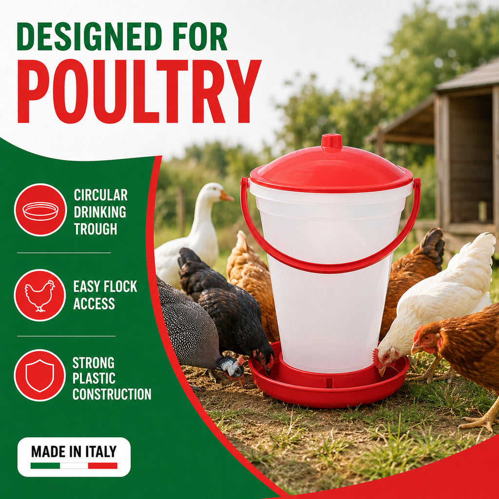 Novital 24 Liter Rapid Clean Drinker for Chicken and Other Similar Birds (Made in Italy)