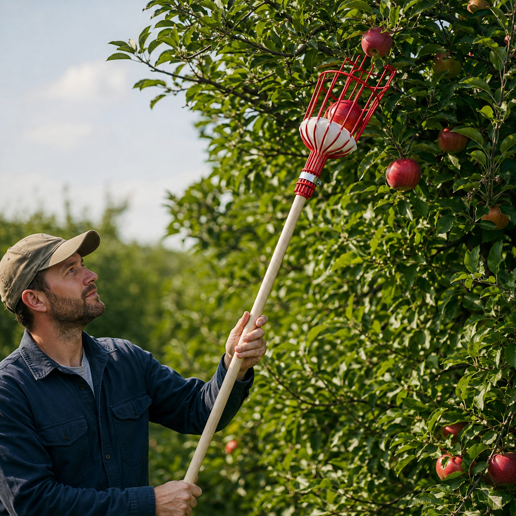 Fruit Picker Harvester Basket Gardening Apple Pear Peach Picking Tools With Cushion To Prevent Bruising