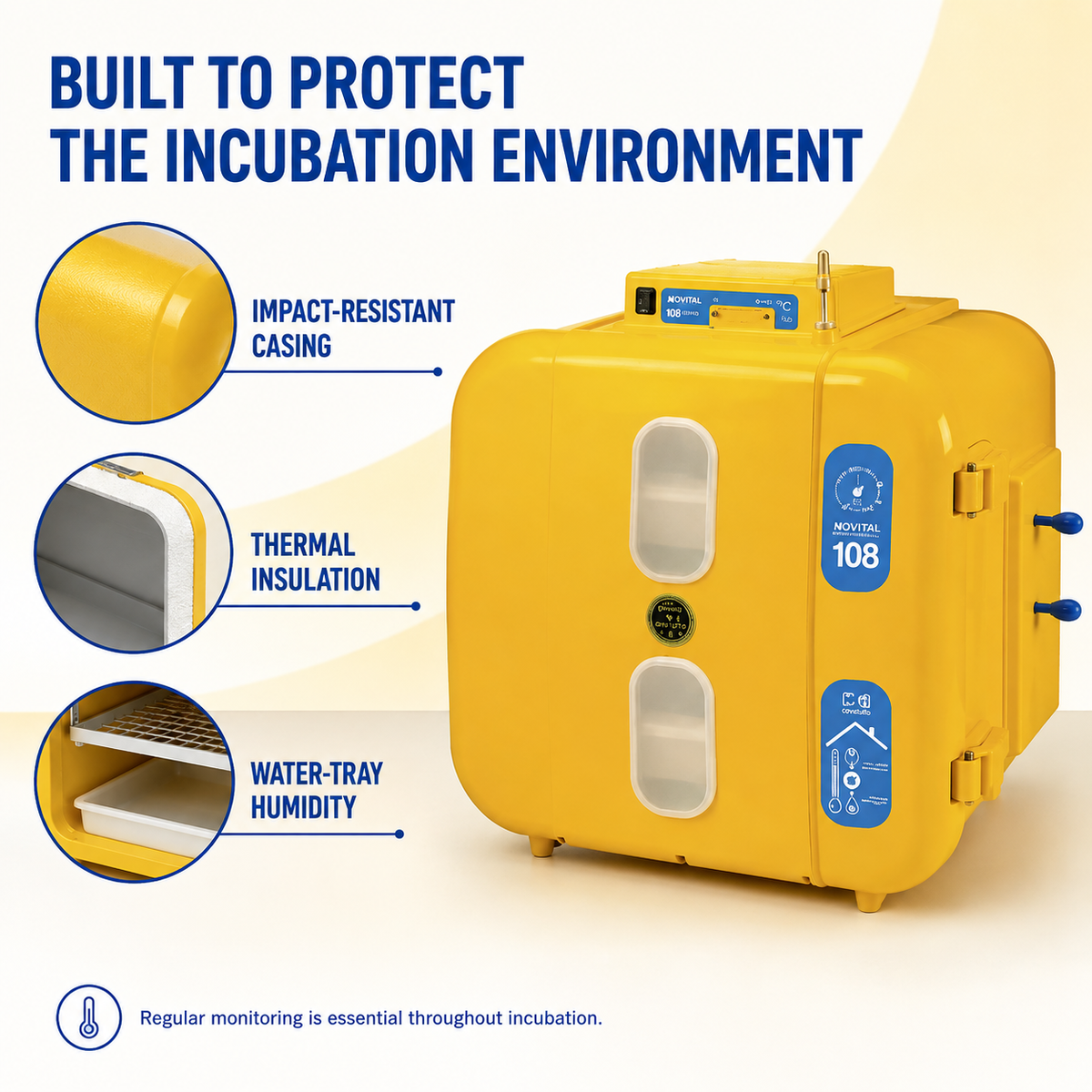 Novital 108 Eggs Analog Egg Incubator (Made in ITALY)