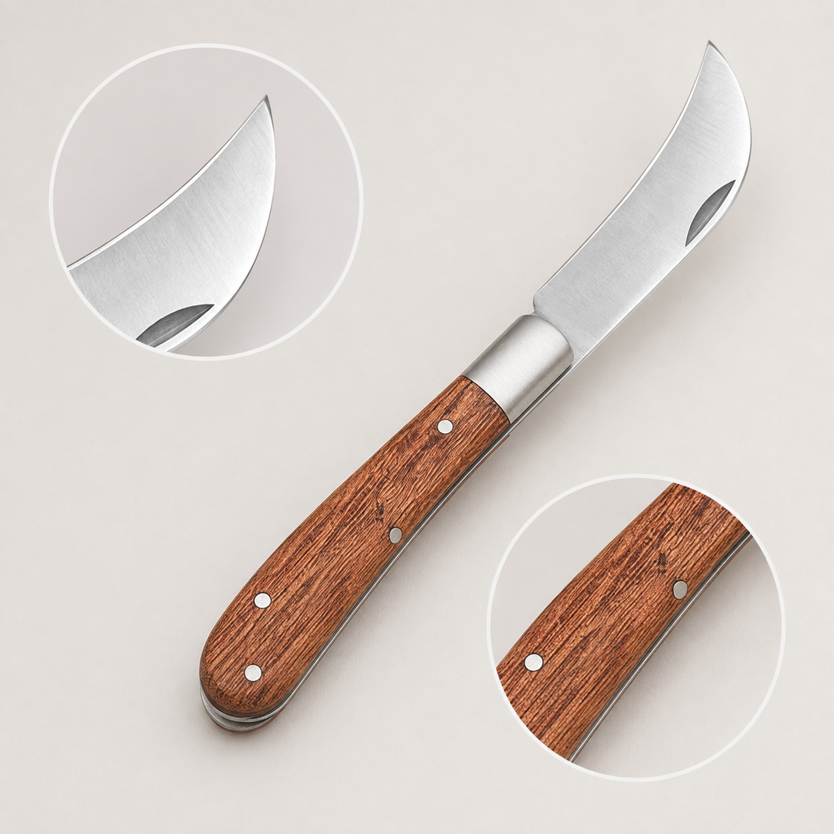 Trapp Brazil all purpose Folding Knife with 70mm Stainless Steel Blade and Premium Wooden Handle (KN 01)
