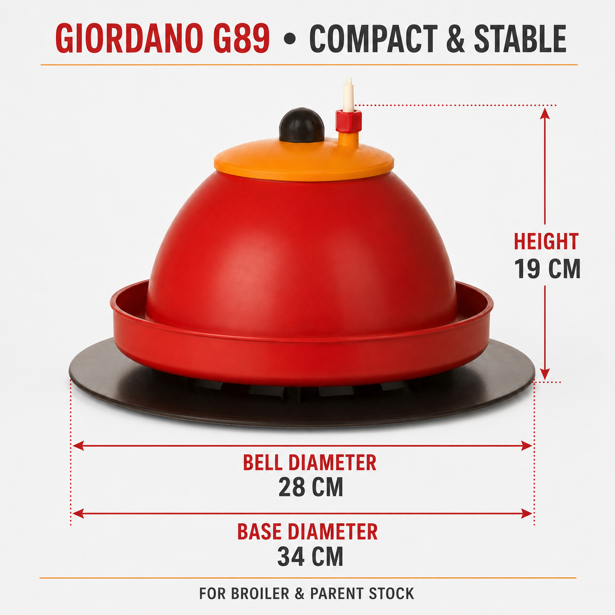 Giordano Heavy duty Automatic Drinker for Chicks (G89)