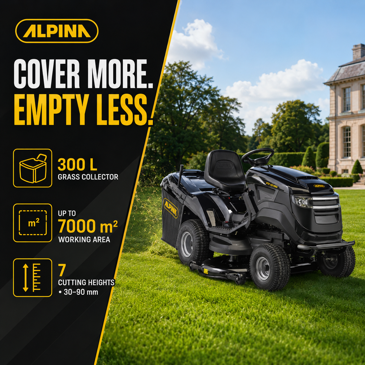 Alpina Italy Lawn Tractor With 635cc Stiga Engine, 122cm Cutting Deck (AT8 122 HWA)