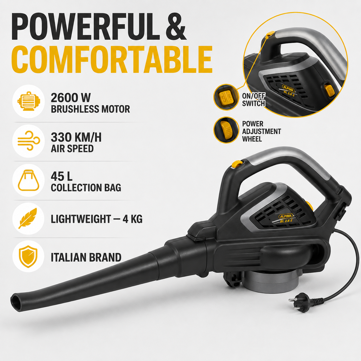 Alpina 2600 Watts Vacuum Cleaner & Blower (BL 2.6 E)