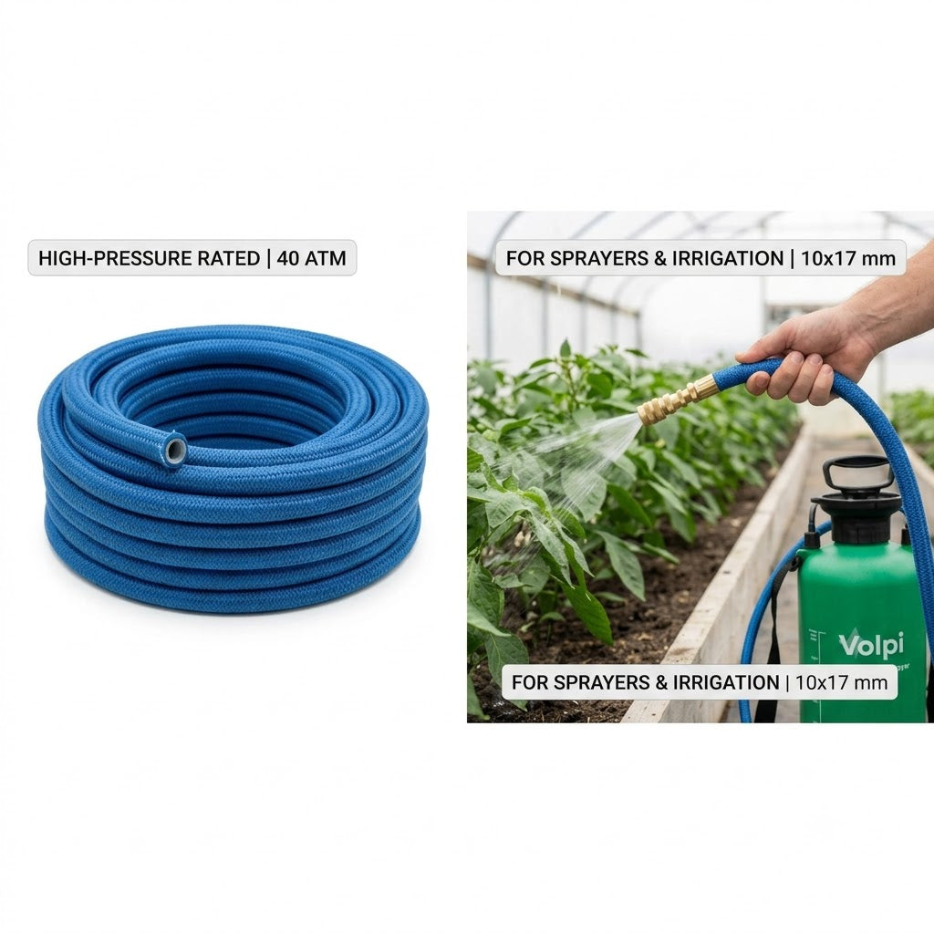 Volpi High Pressure Plastic Hose 10×17 mm – 40 Bar (100 m) | Made in Italy